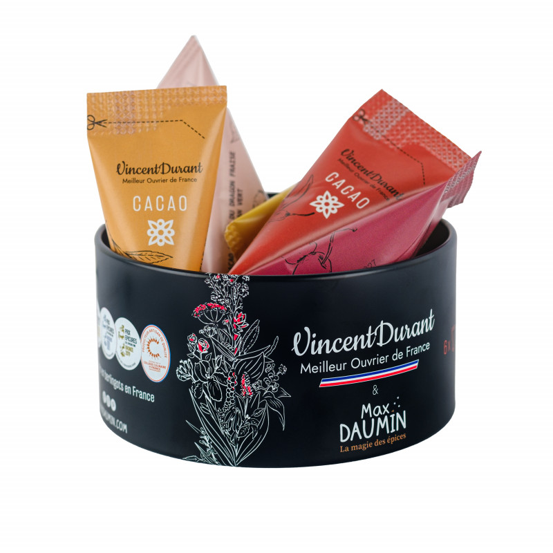 Box of 6 cocoas with spices