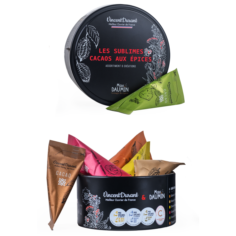 Box of 6 cocoas with spices