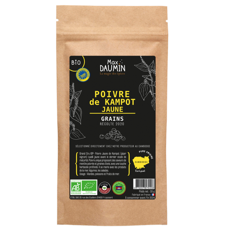 Organic & PGI Yellow Kampot Pepper