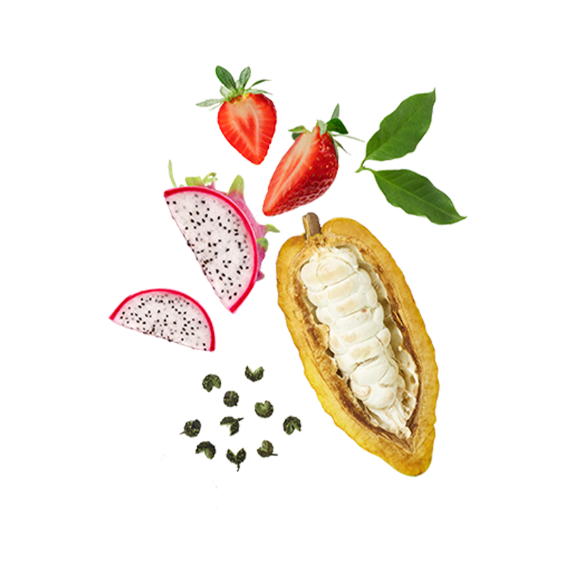 Berlingot Cacao Fruits du Dragon Fraise Sichuan vert